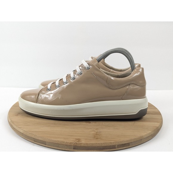 Ecco Soft 7 Womans 8 Shoes Patent Leather Platform Cap‎ Toe Slip On Sneakers - Picture 6 of 16
